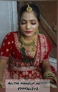 BOLD BRIDAL MAKEUP LOOK , RED LIP, JEWELLERY